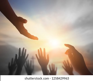 International Human Solidarity Day concept: helping hand concept and international day of peace - Shutterstock ID 1258429963