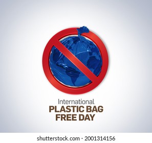 International Plastic Bag Free Day concept background. Eco-friendly concept, use eco-friendly bag, anti-plastic bag sign, as a Plastic Bag Free Day banner or poster. - Shutterstock ID 2001314156