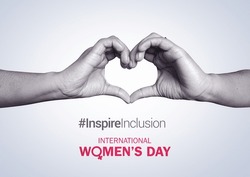 International Women's Day Concept Poster. Woman Sign Illustration Background. Campaign Theme- #InspireInclusion