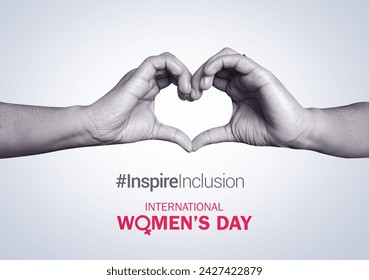 Afiche del concepto del Día Internacional de la Mujer. Fondo de ilustración de signo de mujer. tema de campaña- #InspireInclusion