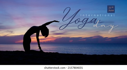 International Yoga Day Banner Poster Silhouette Stock Photo 2157804031 ...