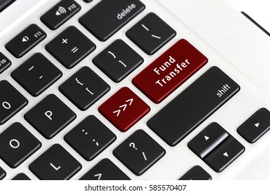 Internet Banking Option On Keyboard Highlighted In Red - Fund Transfer