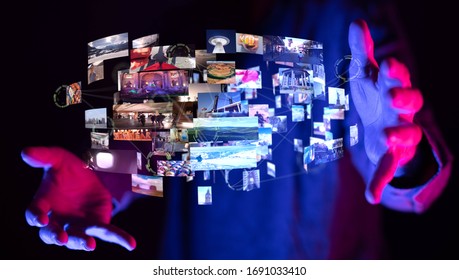 Internet broadband and multimedia streaming entertainment  - Shutterstock ID 1691033410