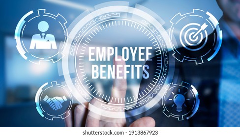 Internet, Business, Technology And Network Concept. Shows The Inscription: EMPLOYEE BENEFITS