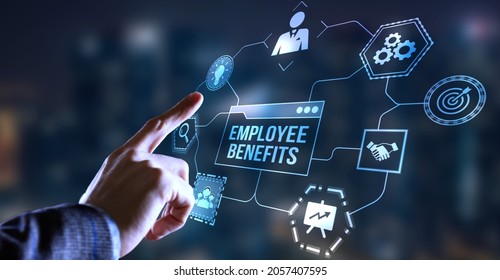 Internet, business, Technology and network concept. Shows the inscription: EMPLOYEE BENEFITS - Shutterstock ID 2057407595
