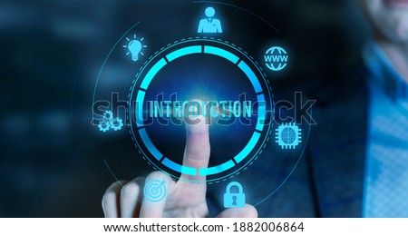 Internet, business, Technology and network concept.The concept of business, technology, the Internet and the network. virtual screen of the future and sees the inscription: introduction