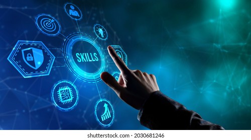 Internet, Business, Technology And Network Concept.Coach Motivation To Skills Improvement. Education Concept. Training. Leadership Skills. Human Abilities