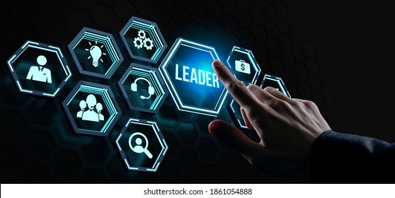 Internet, Business, Technology And Network Concept.Successful Team Leader.  Business Leadership Concepts. A Successful Team Leader Is A Manager Market Leader.