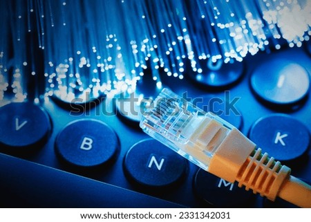 Internet cable, high speed connection, fiber optics concept