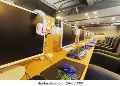 Internet cafe interior 