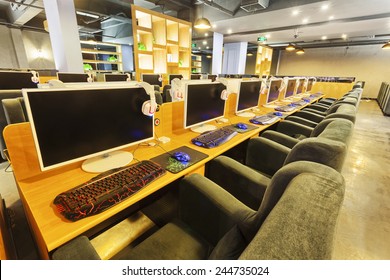 Internet cafe interior 