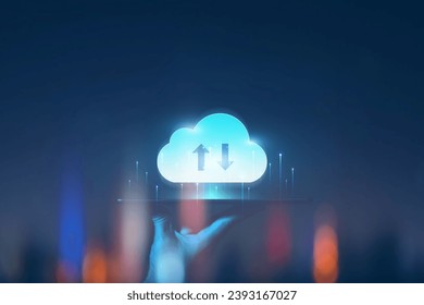 Internet cloud computing technology and online data storage for transferring backup file with FTP (File Transfer Protocol) for information technology.