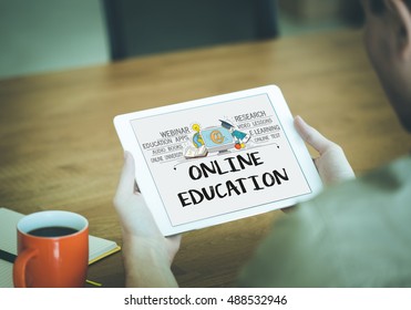 INTERNET COMMUNICATION KNOWLEDGE COMPUTER  AND ONLINE EDUCATION CONCEPT