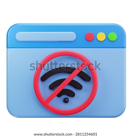 Internet Connection Failure Alert 3D Illustrations