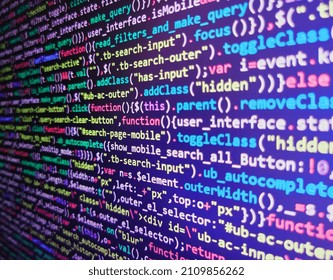 Internet connection stream flow concept. Technology concept hex code digital background. Data encryption security code on a computer display, close up.