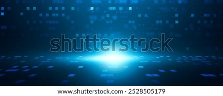 Internet cyberspace internet data collection analytical computer ai artificial intelligence calculation, blue background banner copyspace.