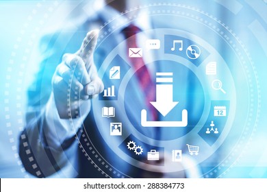 Internet download connection concept illustration