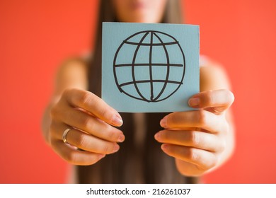 Internet icon pattern in hand