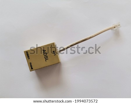 Internet line connection device. ADSL and telephone connection device.