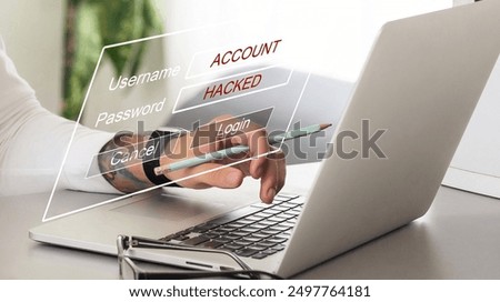 internet network security technology computer online system and spreading to global stolen personal data on computer with virtual screen interfaces. Cyber security concept