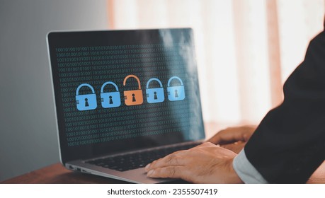 Internet network security, user privacy security and encryption, secure internet access Future technology and cybernetics, Cyber Security Data Protection, Business Technology Privacy concept.
