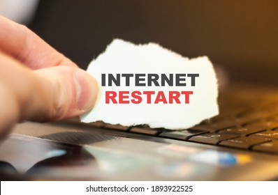 Internet Restart On The Background Of A Switched Off Laptop