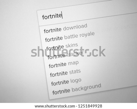 Internet search engine results about fortnite.