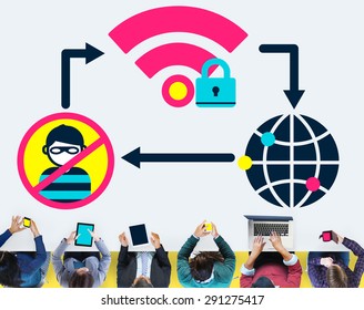 Internet Security Data Protection Networking Firewall Concept
