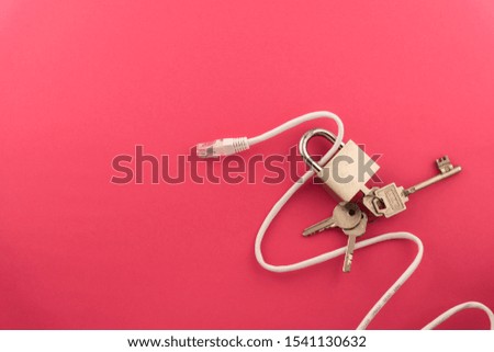 Internet security with pink background.