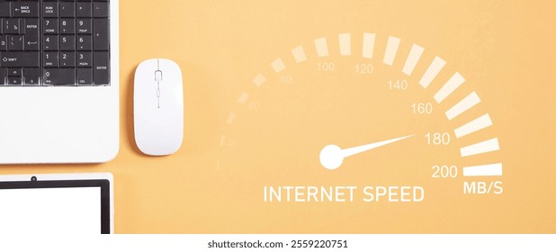 Internet speedometer. Speed. Technology. Network
