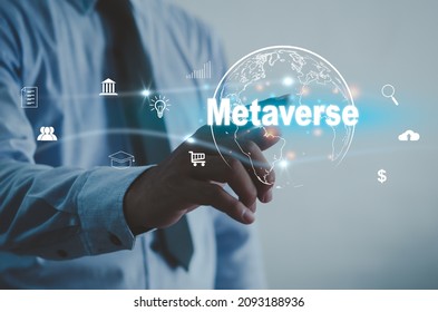 Internet technology concept metaverse development business big data investment and finance.businessmen global digital network connection management.