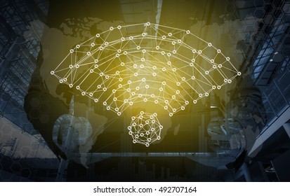 Internet of things (IOT) and fintech concept . Wifi icon and Man suit holding tablet with abstract hi-tech building graphic background - Powered by Shutterstock - Get 15% off with code: PIKWIZARD15