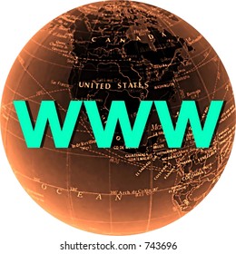internet, world-wide-web on white