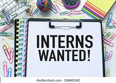Interns Wanted / Internship business concept