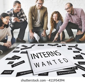 Interns Wanted Internship Training Trainee Concept