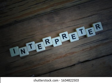 Interpreter, Word Cube With Background.