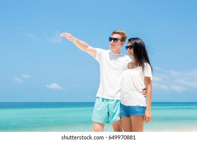 interracial couple beautiful beach summer 260nw 649970881