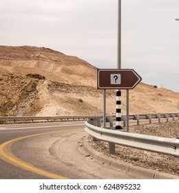 Interrogation Mark On Road Sign On The Road. I Don't Know Where I'm Going