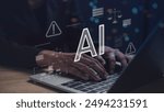 Intersection of AI and law. Robots and software ethical considerations. Highlights policy, justice, and risk control in corporate environments, guided by lawyers and regulations.