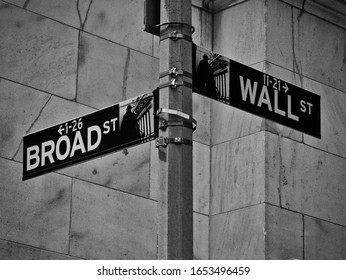 Intersection Of Broad Street And Wall Street         