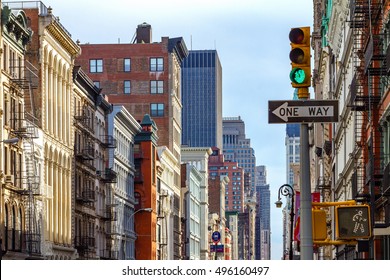 Intersection of Broadway and Spring Street in SOHO Manhattan, New York City
