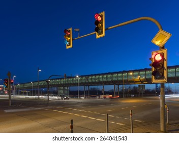 Intersection With The Traffic Light In Hannover