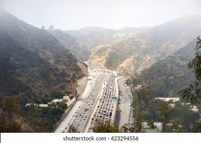 Interstate 405 Freeway Near Brentwood, Aerial View