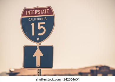 Interstate Highway 15 Sign. American Highways System.