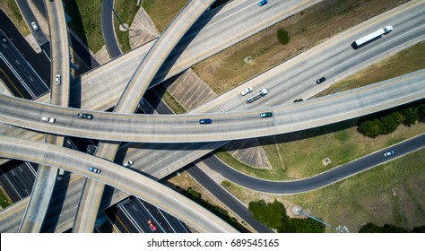 Interstate Highway Interchange Overpass Turn Arounds And Transportation Technology Urban Sprawl United States Highway System Austin Texas USA 183 & Loop 1