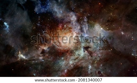 Interstellar. Galaxy background. Elements of this image furnished by NASA.