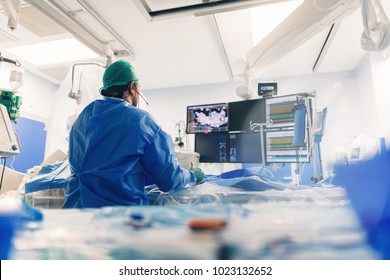 Interventional cardiologist using ablation radiofrequency energy catheters for navigation systems enable cardiac electrophysiologists to map the pathways of complex arrhythmias for electrophysiology