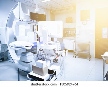Interventional Radiology room with c-arm machine and ultrasound for catheter operation