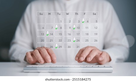 Interview Appointment, make an interview. Human Resources management. Recruitment Employment, Headhunting concept. HR uses computers to search and select job applicants. Choosing people to join work.