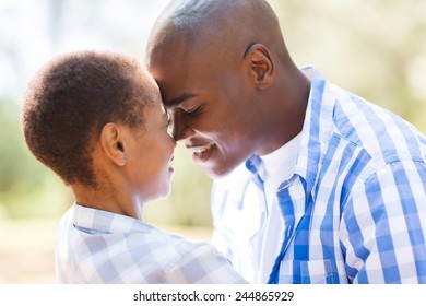 Intimate African American Couple Flirting Outdoors